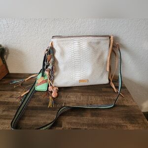 Consuela Thunderbird Downtown Crossbody Leather Snake Pattern Purse